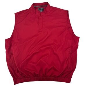 FootJoy Golf Vest Mens XL Red Quarter Snap Windbreaker Sleeveless Pullover
